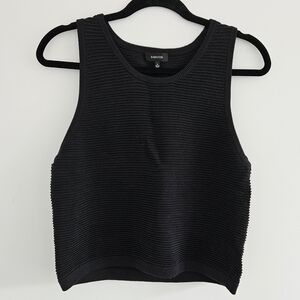 Babaton Black Ribbed Crop Top
